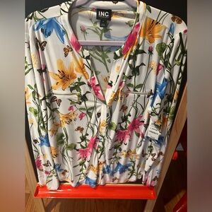 Inc long sleeve flower shirt